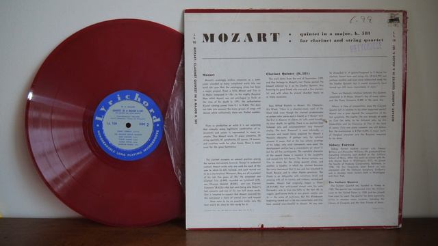 Sidney Forrest, Galimir String Quartet, Mozart Clarnet Quintet In A Major 1950 Lyrichord LL10 смотреть онлайн