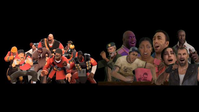 (TF2 + Left 4 Dead) Every TF2 classes and L4D survivor laughing at you смотреть онлайн