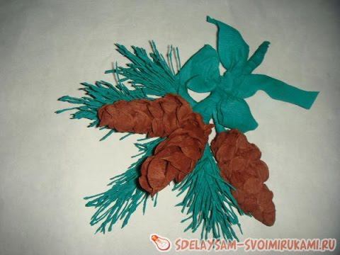 Как сделать веточку ели с шишками смотреть онлайн