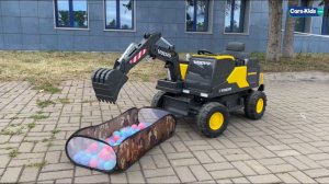 Детский электромобиль экскаватор VOLVO. Шарики в комплекте