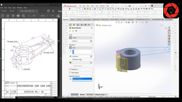 Day 18|| CSWP Free Course |CSWP Segment 01 Preparation ||Solidworks Tutorial Beginners+Intermediate смотреть онлайн
