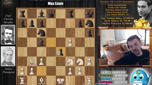 When Morphy Bluffs, You Run! || Thompson vs Morphy || Game 2 (1857) смотреть онлайн