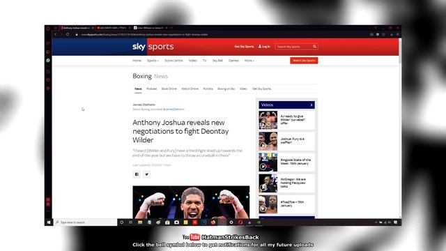 ANTHONY JOSHUA SET TO MAKE DEONTAY WILDER NEW OFFER FOR UNDISPUTED FIGHT?!!! смотреть онлайн