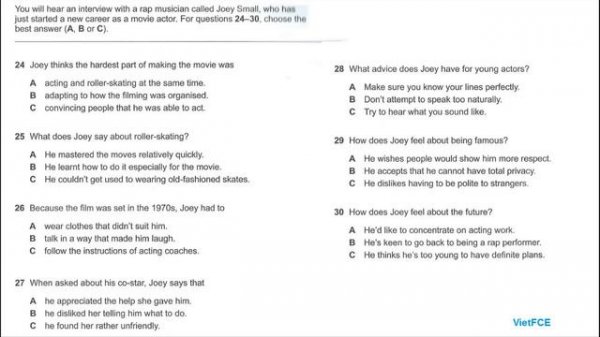 Full B2 First (FCE) Listening Test 1 with answers