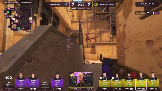 NIP vs Grayhound - Mirage - HIGHLIGHTS CS:GO - BLAST Paris Major 2023 смотреть онлайн