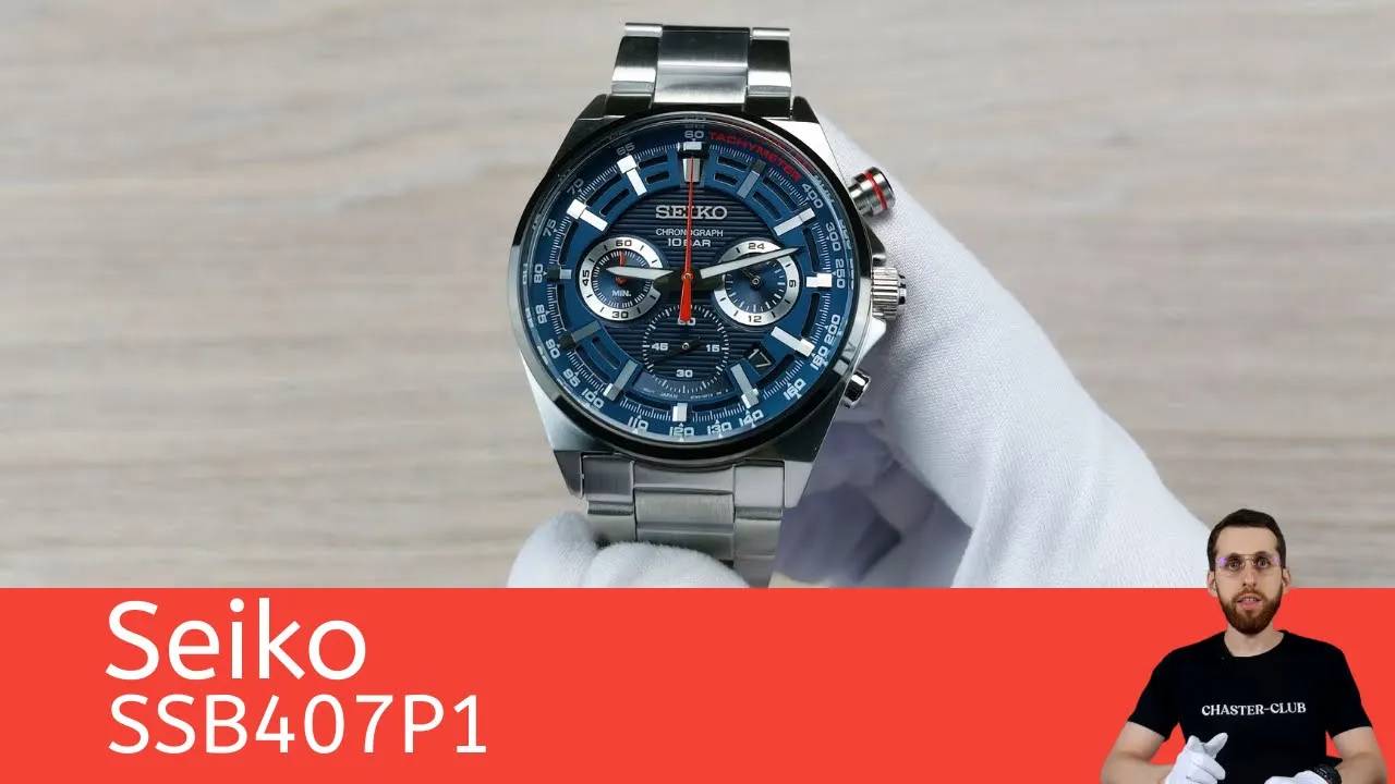 Синий динамичный хронограф / Seiko SSB407P1