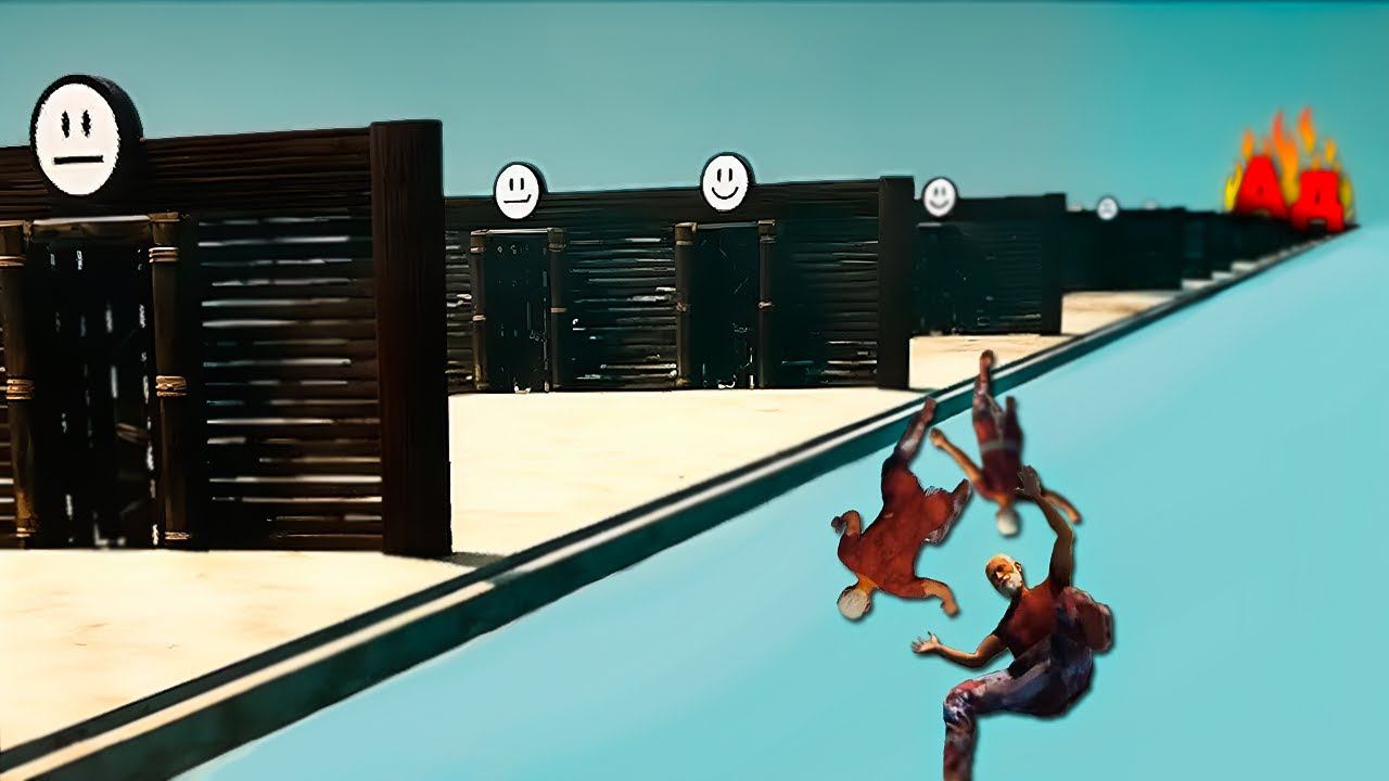 По полосе препятствий прямо в АД! (Chained Together)