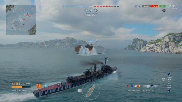 World of Warships: Legends tier 4 German cruiser torp kill смотреть онлайн