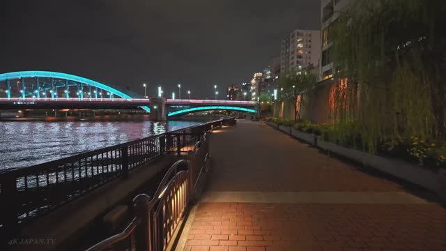 Ночная прогулка по летнему Токио, 4K смотреть онлайн