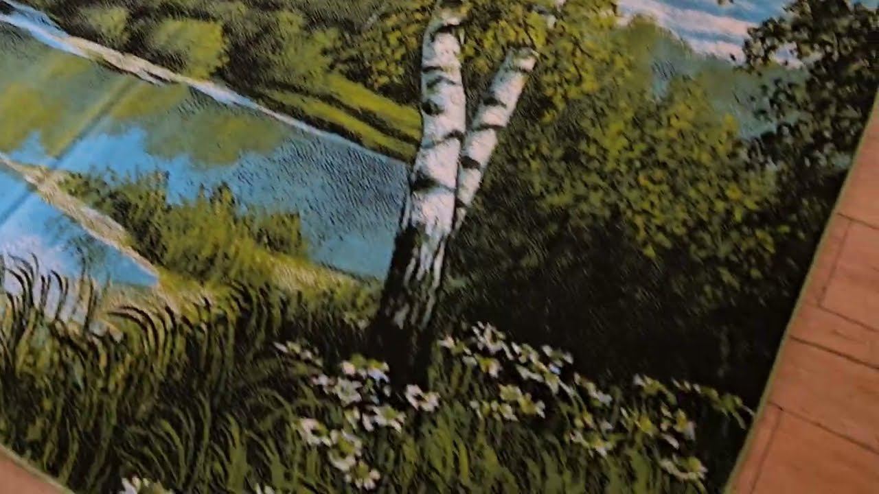 Новинка! Ковер для тех кто неравнодушен к родному краю. Пейзаж с речкой и березками. смотреть онлайн