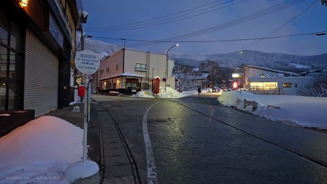 【4K HDR】Zao Onsen Night Walk - Japan 2021