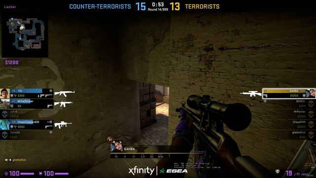 Counter strike Global Offensive (Auto-Sniper) No Scope 4K clutch смотреть онлайн