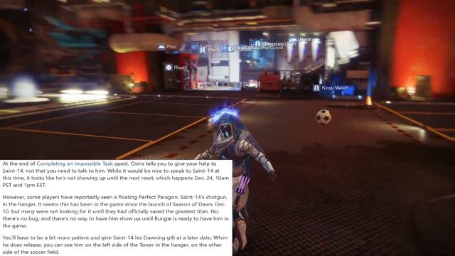 Destiny 2 where is SAINT-14 in the TOWER (BUNGIE MADE HIM ARRIVE EARLY HE'S THERE NOW) смотреть онлайн