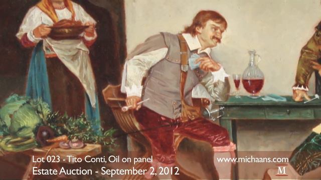 Tito Conti oil painting - "The Card Players, 1879" смотреть онлайн
