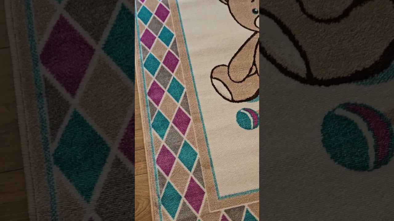 Новинка! Няшный детский ковер с добрячком медвежонком Мишей и мячом. Мягкий гиппоаллергенный ворс смотреть онлайн