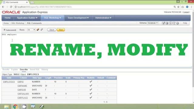 Oracle Tutorial - Rename and Modify a Column using Alter Table Statement смотреть онлайн