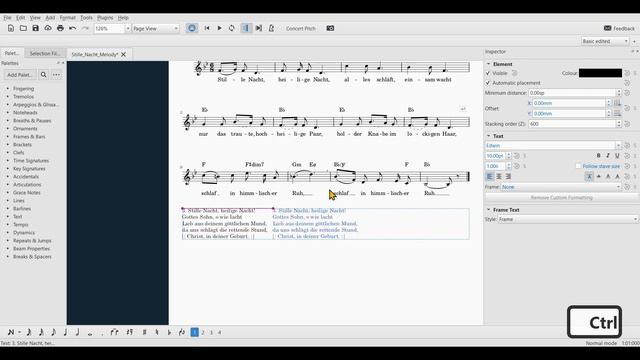 MuseScore | How To Add Lyrics As A Block Of Text Below The Music