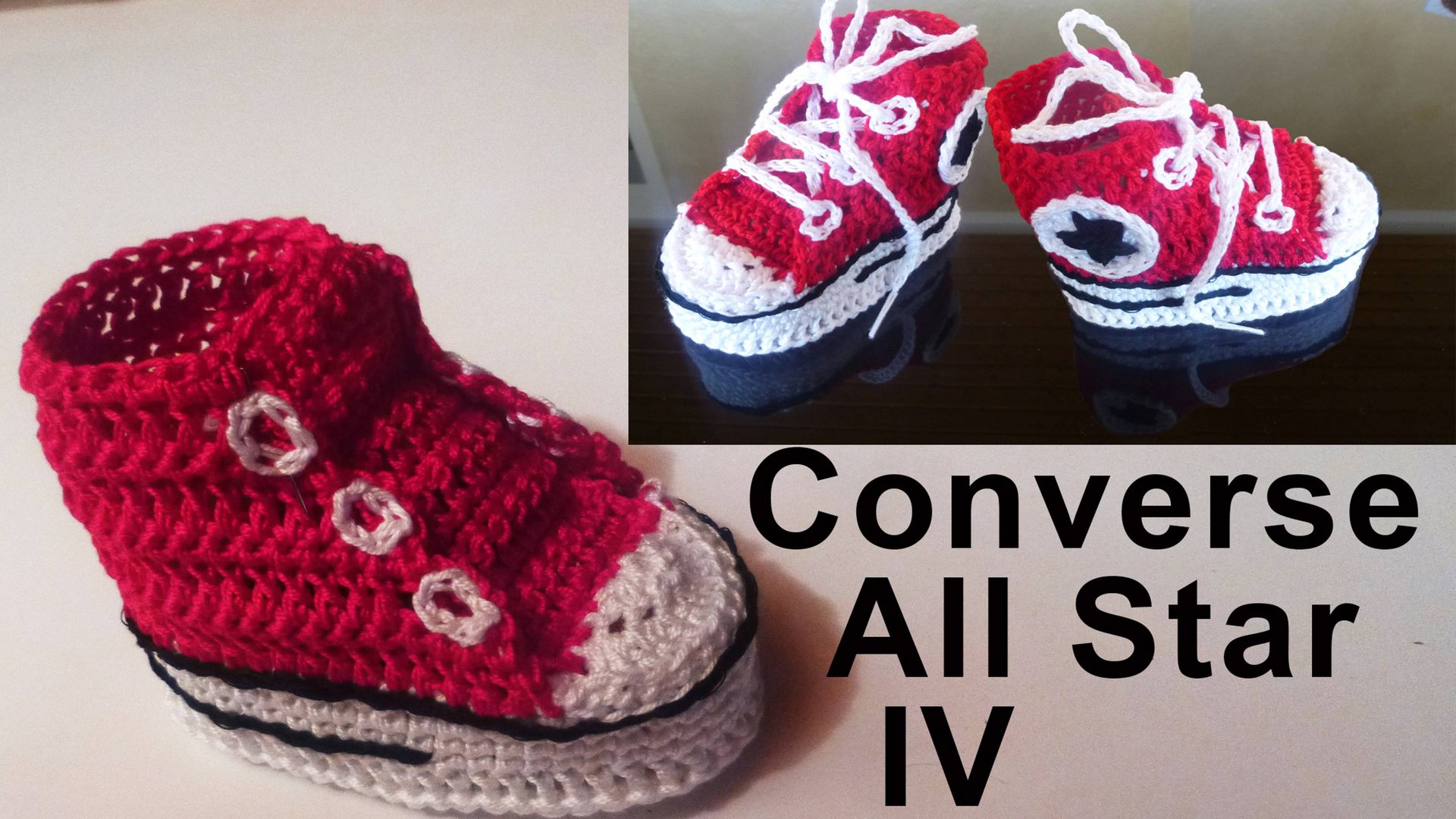 Модные пинетки- кеды Converse All Star для новорожденного Часть IV / Вяжем язычок смотреть онлайн