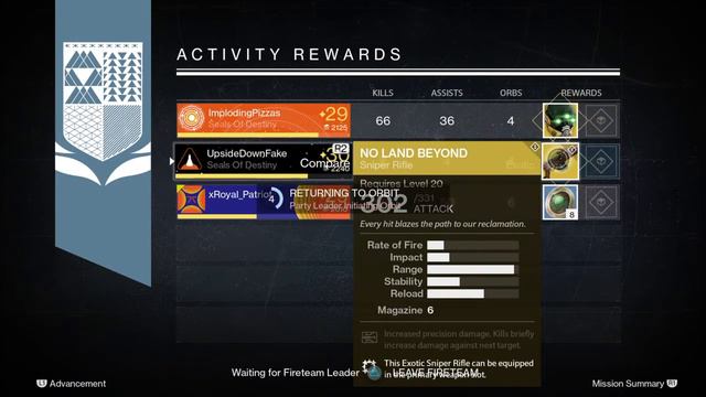 Destiny "No land beyond" drop from nightfall смотреть онлайн