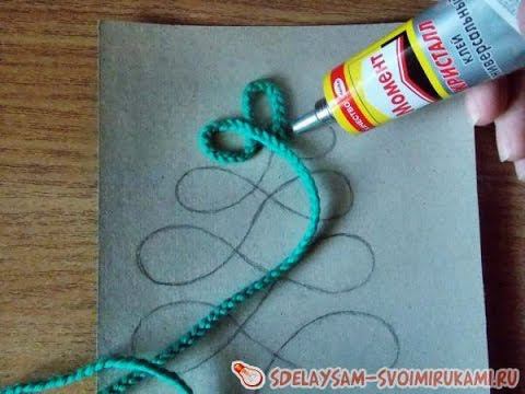 Новогодняя аппликация «Новогодняя елочка» из пряжи смотреть онлайн