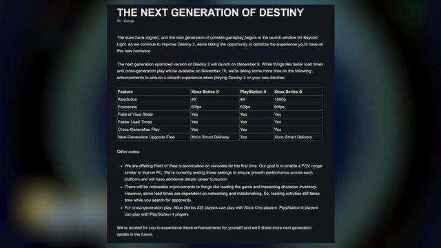 Destiny 2 Beyond Light Xbox Series X|S Enhancements REVEALED | We Got A FOV Slider! смотреть онлайн