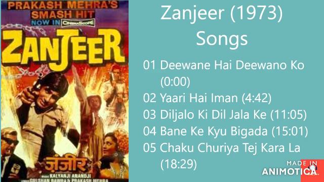 Zanjeer 1973 All Songs Jukebox  Amitabh Bachchan  Jaya Bhaduri  Pran