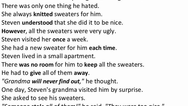 English Level A2 | Short stories | 2. SWEATERS FROM GRANDMA смотреть онлайн