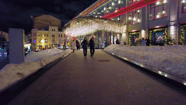 New Year's Eve 2023. Winter in Moscow. Walking Tour 4K, 60fps смотреть онлайн