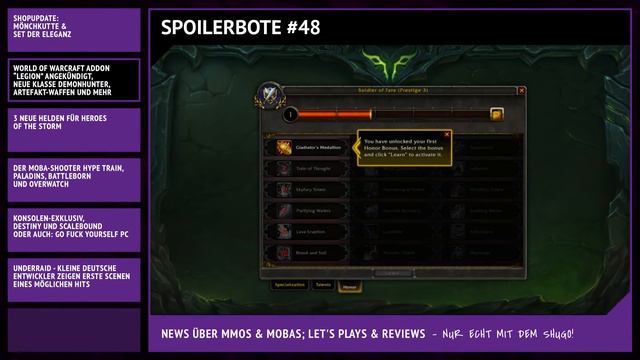 SpoilerBote #48 - Mönchskutte, WoW Addon Legion, MOBA-Shooter Hype & UnderRaid смотреть онлайн