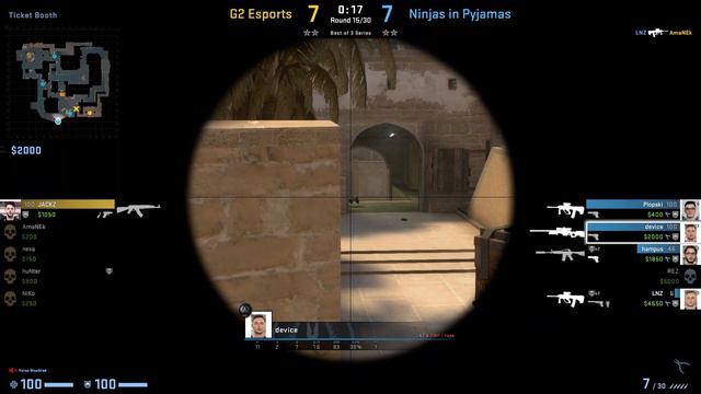 CS:GO POV Demo NiP Device (29/17) vs G2 (de_mirage) смотреть онлайн