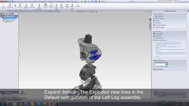 Exploded view in solidworks - Robot NAO смотреть онлайн