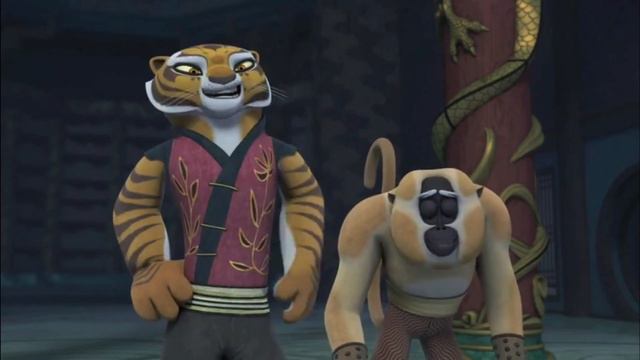 Kung Fu Panda Tigress and Monkey Scare Po смотреть онлайн