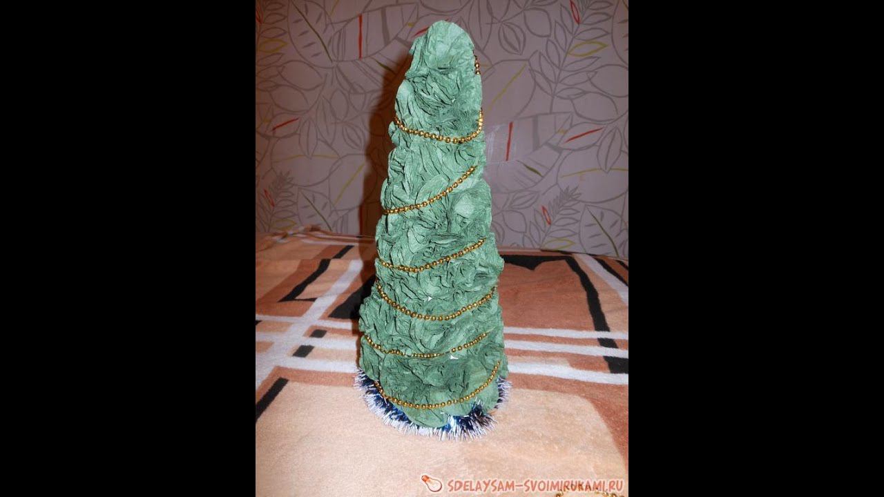 Новогодняя елочка из бумажных салфеток. Как сделать смотреть онлайн