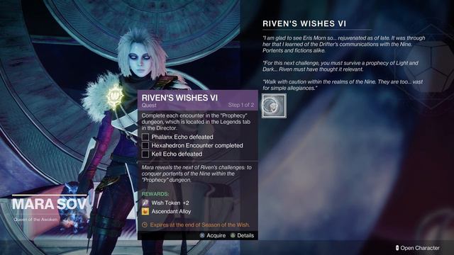 Destiny 2 Season of Wish Get to Queen Mara for Riven Wish VI Quest for 2 Wish Token смотреть онлайн