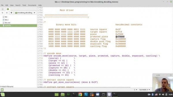 28-Bitboard CHESS ENGINE in C  encoding & decoding MOVE ITEMS
