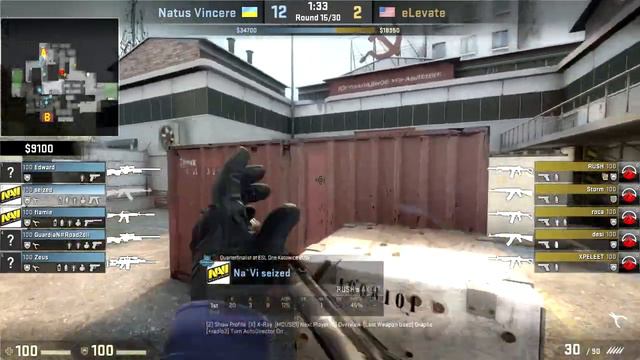 CSGO: POV Na'Vi seized vs eLevate (29/18) cache @ FACEIT League Finals 2015 смотреть онлайн