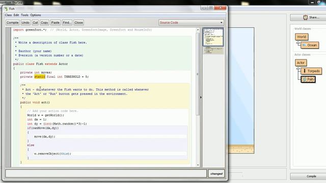 Mr Joyce - Computer Science - Greenfoot Fish Class (Ocean Scenario part 2) смотреть онлайн