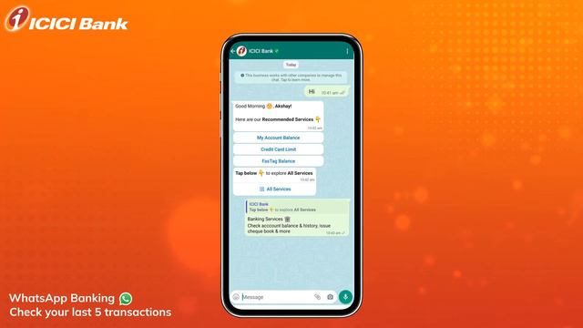How to view your last 5 transactions on WhatsApp | ICICI Bank WhatsApp Banking смотреть онлайн