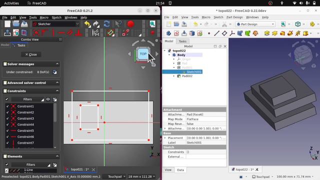 I Have it! FreeCAD Exclusive! First Look at 0.22 topological naming issue fix. Side by Side Compare смотреть онлайн