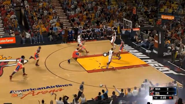 NBA 2K14: LeBron James 360 alley oop slam смотреть онлайн