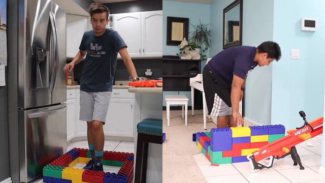 Last to Leave the Square!! Giant LEGO NERF Battle!!!! смотреть онлайн