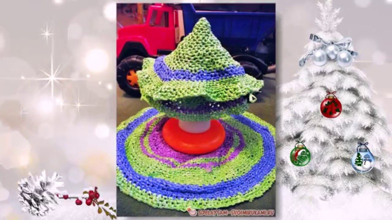 Как сделать елку из пакетов для мусора смотреть онлайн