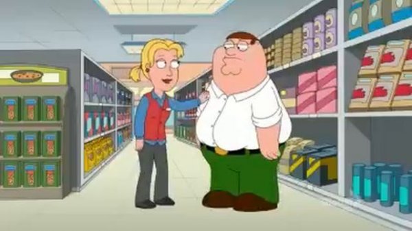 Peter Griffin ( Family Guy ) gets lost in Grocery Store