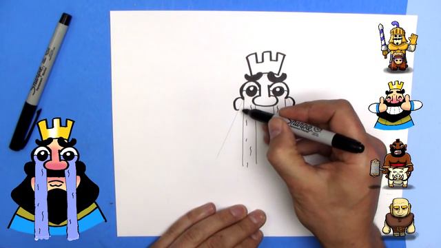 How To Draw the Crying King from Clash Royale- EASY - Step By Step смотреть онлайн