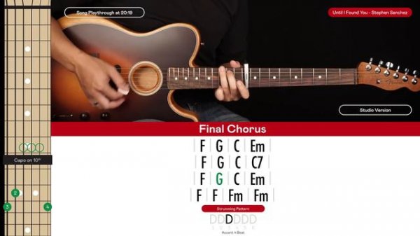 Until I Found You Guitar Tutorial Stephen Sanchez Guitar Lesson |Chords + TAB|