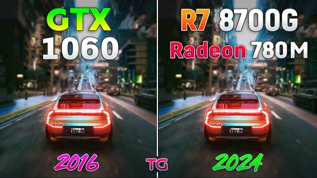 Ryzen 7 8700G (Radeon 780M) Vs GTX 1060 6GB - Test In 9 Games