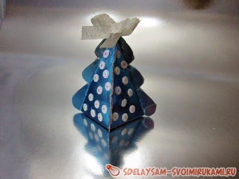 Новогодняя коробка в виде елочки смотреть онлайн