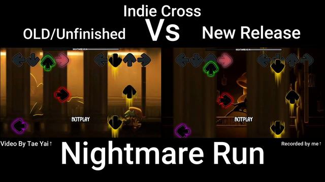 Nightmare Run Bendy Old/Unfinished Vs New Release (FNF INDIE CROSS MOD)