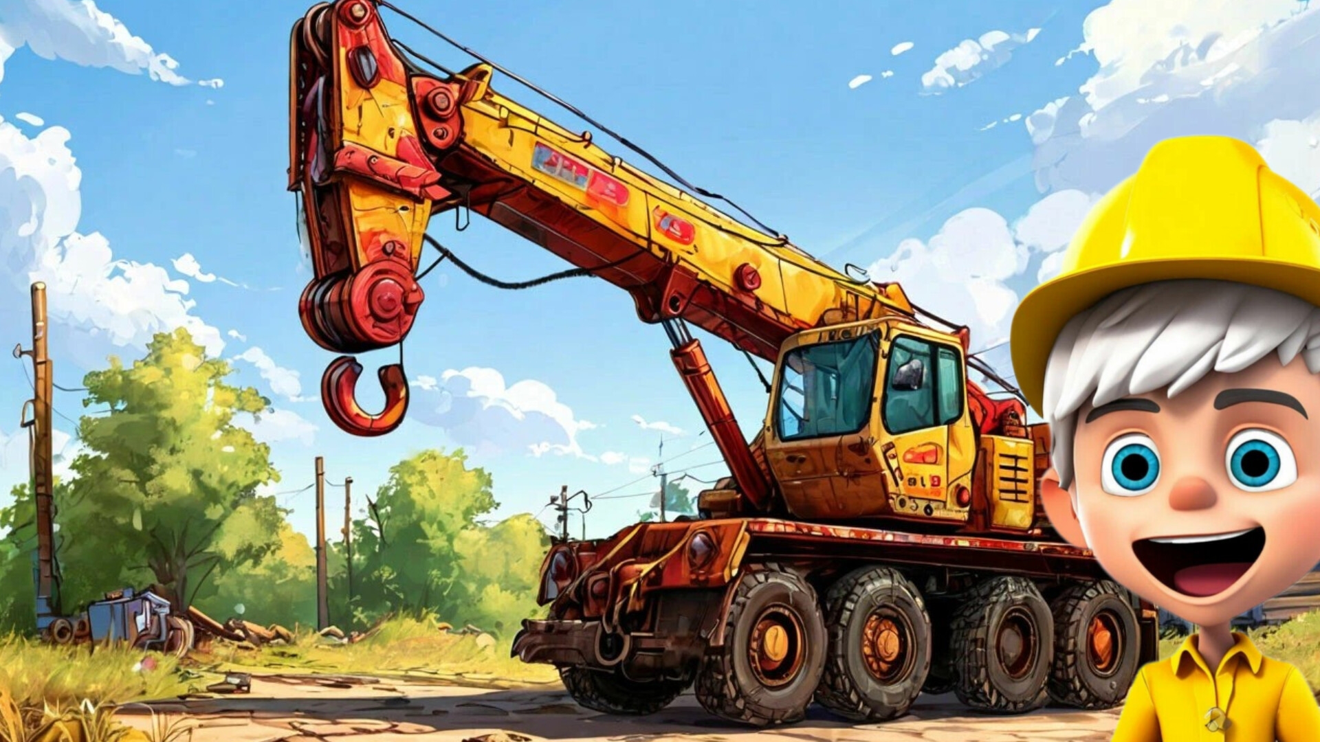 Мультик про машинки подъемный кран | Песенки для детей | Мультики про машинки смотреть онлайн
