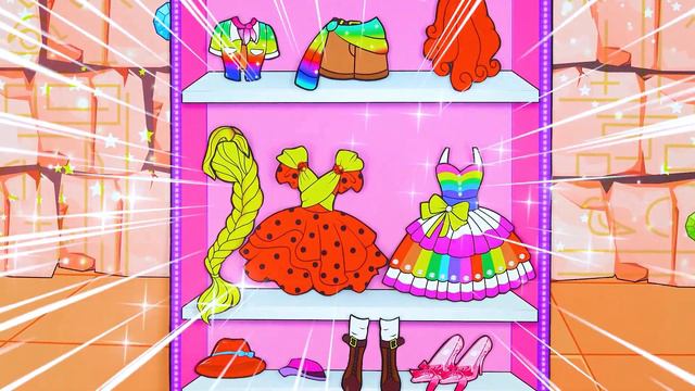 [🐾paper Diy🐾] Poor Vs Rich Rapunzel Mother And Daughter Family #Rapunzel Compilation 놀이 종이